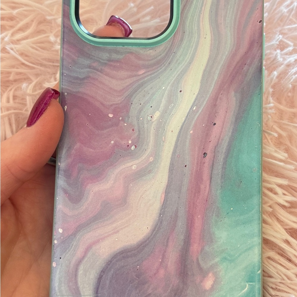 Purple and Green Marble Phone Case for iPhone